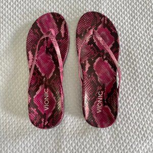 Vionic Corfu Snake Skin Flip Flops - New Without Tags